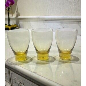 VTG Russel Wright American Modern Chartreuse Juice Glasses Morgantown Set Of 3